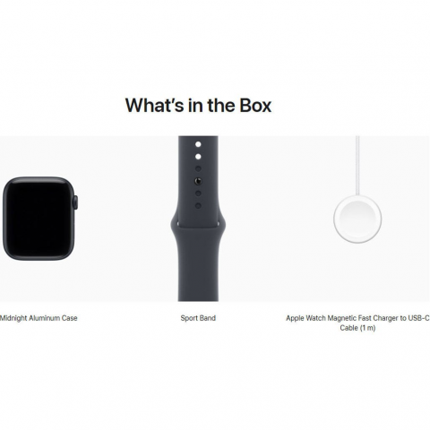 Смарт-годинник Apple Watch SE 3 GPS 44mm Midnight Alu. Case w. Midnight S. Band - S/M (MEHN4) Купити в Україні
