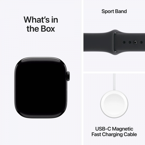 Смарт-годинник Apple Watch Series 11 GPS 42mm Jet Black Alu. Case w. Black S. Band - M/L (MEQU4) Купити в Україні