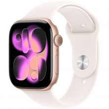 Смарт-годинник  Apple Watch Series 11 GPS 42mm Rose Gold Alu. Case w. Light Blush S. Band - M/L (MEU44)