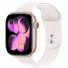 Смарт-годинник  Apple Watch Series 11 GPS 42mm Rose Gold Alu. Case w. Light Blush S. Band - M/L (MEU44)
