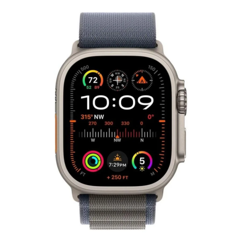 Смарт-годинник Apple Watch Ultra 2 GPS + Cellular 49mm Titanium Case with Blue Alpine Loop - Small (MREK3/MRFA3) Купити в Україні