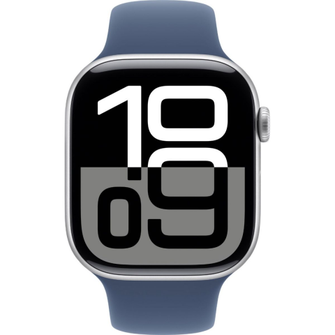 Смарт-годинник Apple Watch Series 10 GPS 46mm Silver Alu. Case w. Denim Sport Band - S/M (MWWL3) Купити в Україні