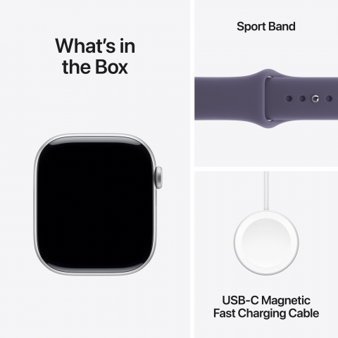 Смарт-годинник Apple Watch Series 11 GPS 46mm Silver Alu. Case w. Purple Fog S. Band - S/M (MEV94) Купити в Україні