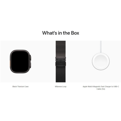 Смарт-годинник Apple Watch Ultra 2 GPS + Cellular 49mm Black Titanium Case w. Black Titanium Milanese Loop - L (MX5V3) Купити в Україні
