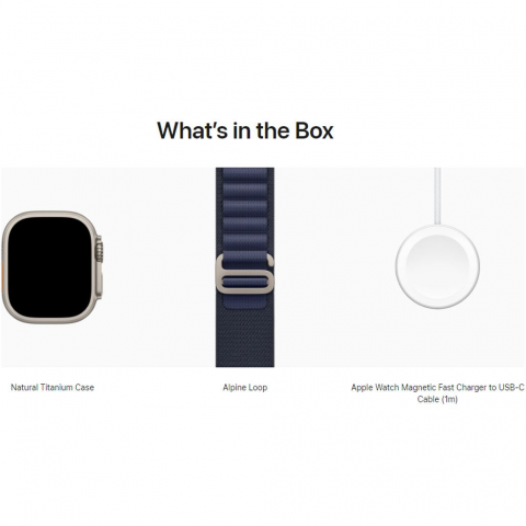 Смарт-годинник Apple Watch Ultra 2 GPS + Cellular 49mm Natural Titan. Case w. Navy Alpine Loop - Large (MYT33+MXN03) Купити в Україні