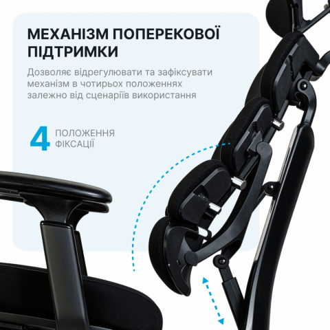 Крісло комп’ютерне офісне ергономічне OfficePro FlexCore OC120B Купити в Україні