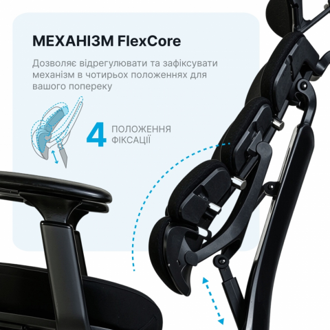 Крісло комп’ютерне офісне ергономічне OfficePro FlexCore OC120G Купити в Україні