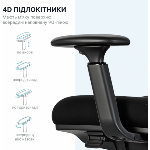 Крісло комп’ютерне офісне ергономічне OfficePro FlexCore OC120G Купити в Україні
