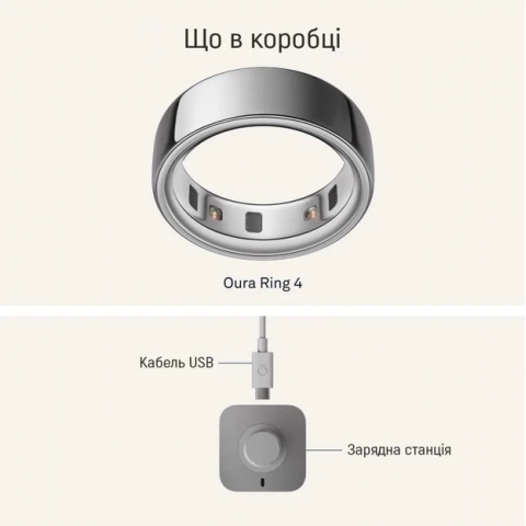 Смарт-кільце Oura Ring 4 Silver Size 9 (JZ90-54217-09) Купити в Україні