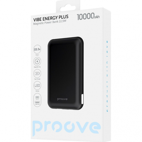 Зовнішній акумулятор (павербанк) Proove Vibe Energy Plus 10000mAh 22.5W Grey (PBVE15012203) Купити в Україні
