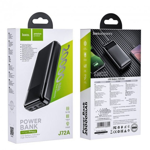 Універсальна мобільна батарея Hoco J72A Easy travel 20000mAh/LED Black Купити в Україні