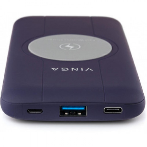 Універсальна мобільна батарея Vinga 10000 mAh Wireless QC3.0 PD soft touch purple (BTPB3510WLROP) Купити в Україні