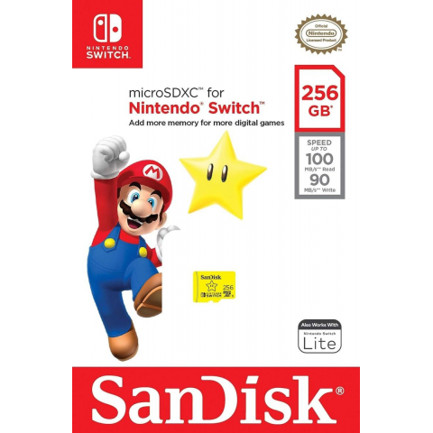 Карта пам'яті SanDisk 256 GB microSDXC for Nintendo Switch SDSQXAO-256G-GNCZN Купити в Україні