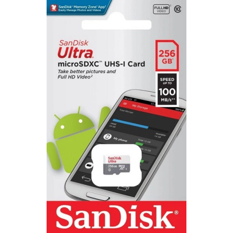 Карта пам'яті SanDisk 256 GB microSDHC UHS-I Ultra (SDSQUNR-256G-GN3MN) Купити в Україні