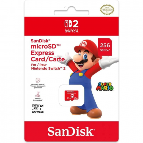 Карта пам'яті SanDisk 256 GB microSDXC Express для Nintendo Switch 2 (SDSQXFN-256G-GR6ZN) Купити в Україні