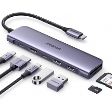 Мультипортовий адаптер UGREEN Revodok USB-C Hub 7-in-1 100W PD SD/TF Card Reader (15214)