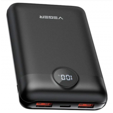 Зовнішній акумулятор (павербанк) VEGER 20000 mAh S20 black LCD Quick Charger PD22.5W