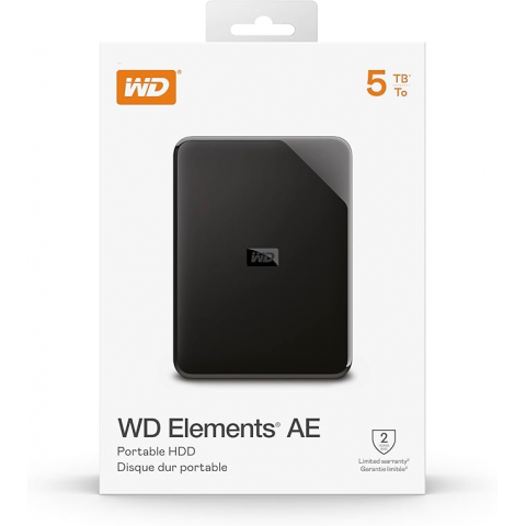 Портативний зовнішній жорсткий диск WD 5TB Elements AE (WDBEBA0050BBK-WESN) Купити в Україні