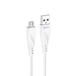 Кабель HOCO DU16 Silica gel charging data cable for Micro/2A/1m White