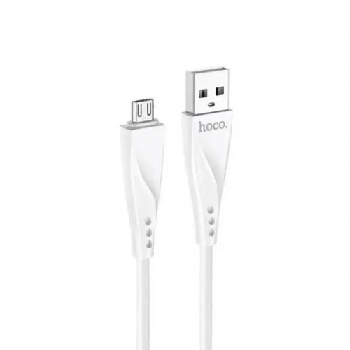 Кабель HOCO DU16 Silica gel charging data cable for Micro/2A/1m White Купити в Україні