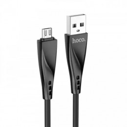 Кабель HOCO DU16 Silica gel charging data cable for Micro/2A/1m Black