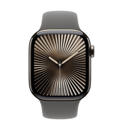 Смарт-годинник Apple Watch Series 10 GPS + Cellular 46mm Natural Titanium Case w. Stone Grey Sport Band - M/L (MWYA3) Купити в Україні