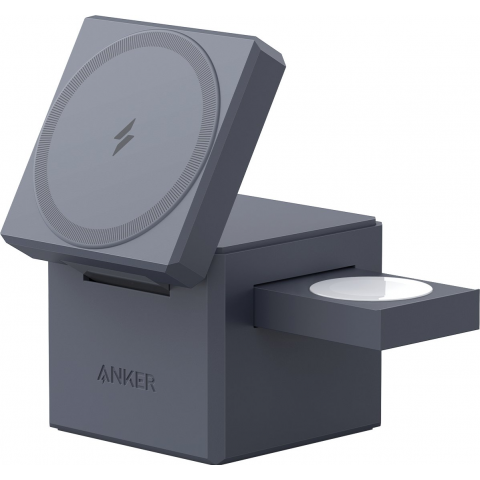 Бездротовий зарядний пристрій Anker MagGo Wireless Charging Station 15W 3-in-1 Cube Black (Y1811G11)