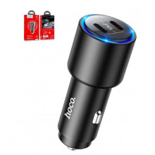 Автомобільний зарядний пристрій Hoco NZ3 Clear way + USB Type-C Black