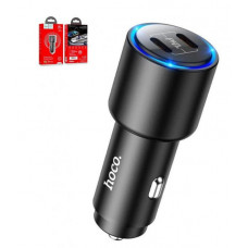 Автомобільний зарядний пристрій Hoco NZ3 Clear way + USB Type-C Black