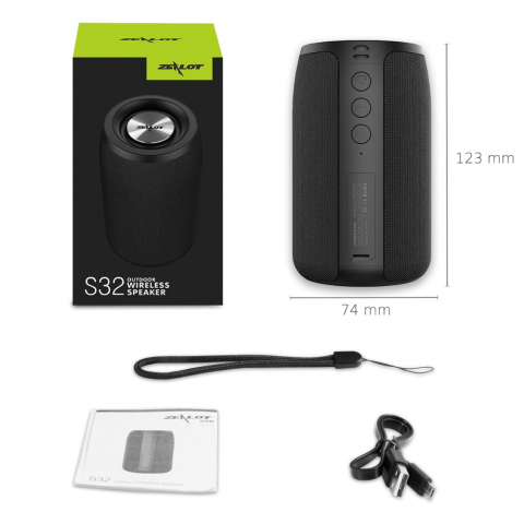 Портативна колонка Zealot S32 Black Купити в Україні