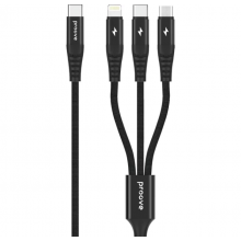 Кабель Proove Hydra 3in1 Type-C + Micro USB + Lightning (1m) Black (CCHY15012101)
