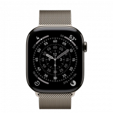 Смарт-годинник Apple Watch Series 11 GPS + Cellular 46mm Natural Tit. Case w. Natural Milanese Loop - M/L (MFD04)