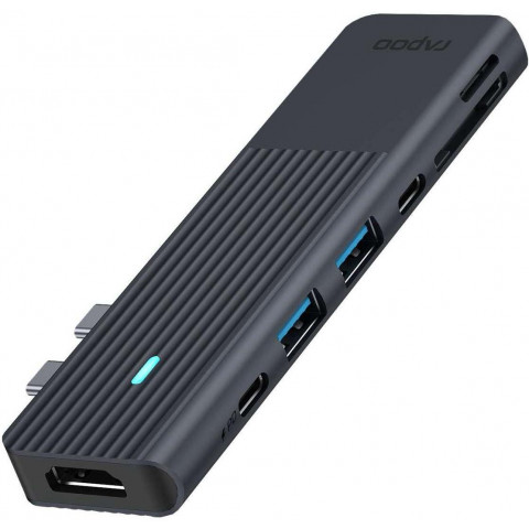 USB-C хаб RAPOO UCM-2003, 7 в 1, чорний Купити в Україні