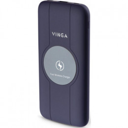 Універсальна мобільна батарея Vinga 10000 mAh Wireless QC3.0 PD soft touch purple (BTPB3510WLROP)