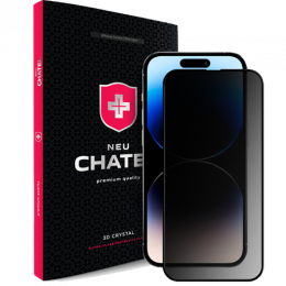 Захисне скло +NEU Chatel 2.5D Silk Narrow BorderPrivacy Glass with Mesh for iPhone 14 Pro Black