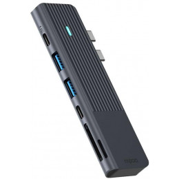 USB-C хаб RAPOO UCM-2003, 7 в 1, чорний