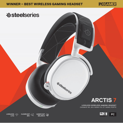 Гарнітура STEELSERIES Arctis 7 Wireless, white (61508) Купити в Україні