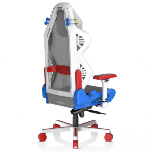 Крісло DXRacer Air PRO (AIR-R1S-WRB.G-B3-NVF) (біле-синє-червоне-жовте) сітка, алюмінієва основа Купити в Україні