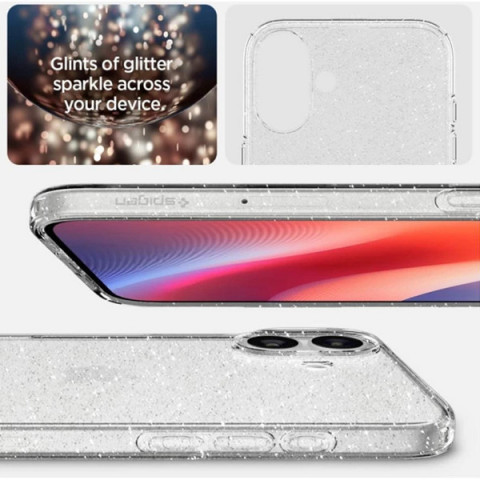 Чохол Spigen Liquid Crystal Glitter для iPhone 16 Crystal Quartz (ACS08192)