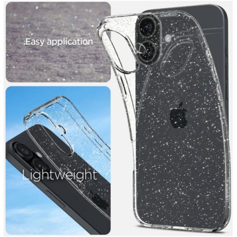 Чохол Spigen Liquid Crystal Glitter для iPhone 16 Crystal Quartz (ACS08192)
