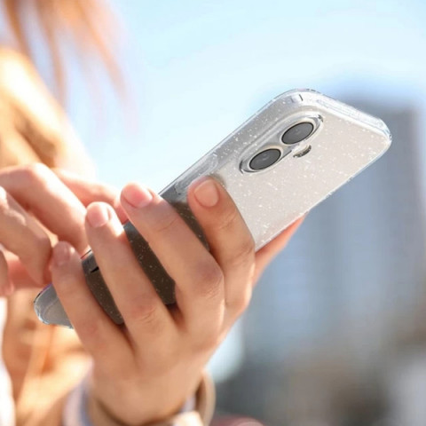 Чохол Spigen Liquid Crystal Glitter для iPhone 16 Crystal Quartz (ACS08192)