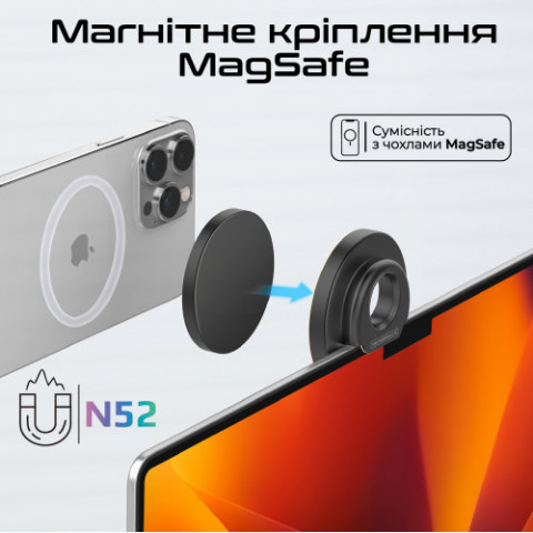 Тримач для смартфона магнітний Promate VersaMount Black