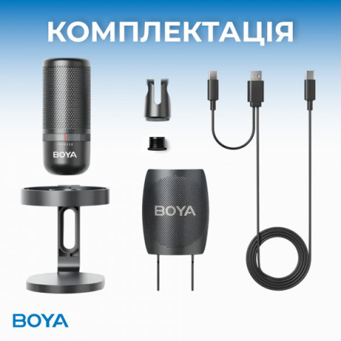 Мікрофон конденсаторний BOYA K3-02 RGB Black Купити в Україні