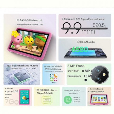 Планшет Blackview Tab 8 Kids 4/128GB Pudding Pink (6931548313038)
