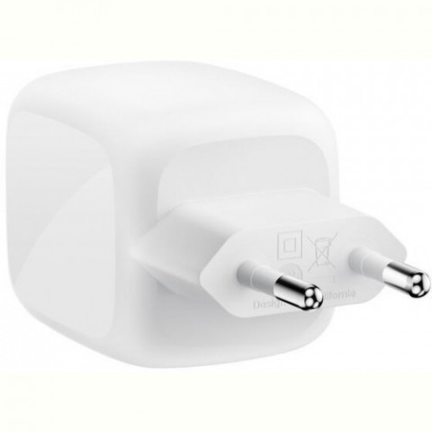 Мережевий зарядний пристрій Belkin BoostCharge Pro New Dual USB-C GaN Wall Charger 67W White (WCH020KQWH)