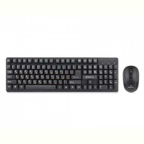 Комплект (клавіатура, мишка) бездротовий REAL-EL Standard 550 Kit Black USB