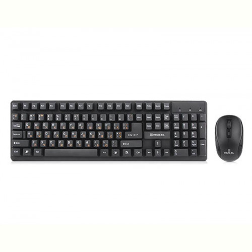 Комплект (клавіатура, мишка) бездротовий REAL-EL Standard 550 Kit Black USB