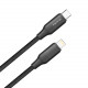 Кабель ColorWay USB Type-C - Lightning (M/M), TPE embossed, 3А, 2 м, Black (CW-CBPDCL102-BK)