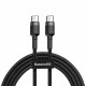 Кабель Baseus Cafule USB-C-USB-C, PD2.0 60W 2м Black/Grey (CATKLF-HG1)