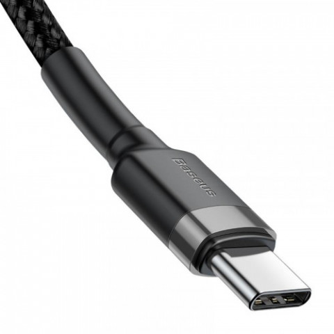 Кабель Baseus Cafule USB-C-USB-C, PD2.0 60W 2м Black/Grey (CATKLF-HG1)